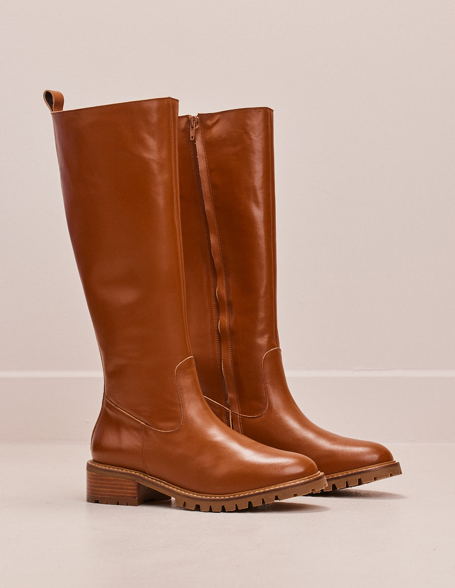 Bottes Liliane Cuir cognac