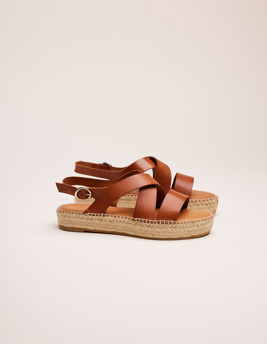 Cognac espadrille sandals online