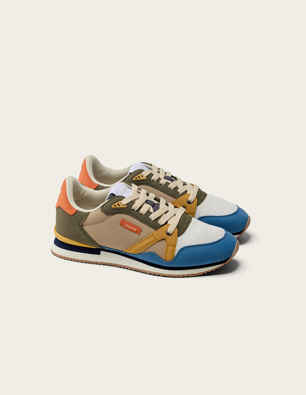 André low-top trainers - Mustard ivory blue