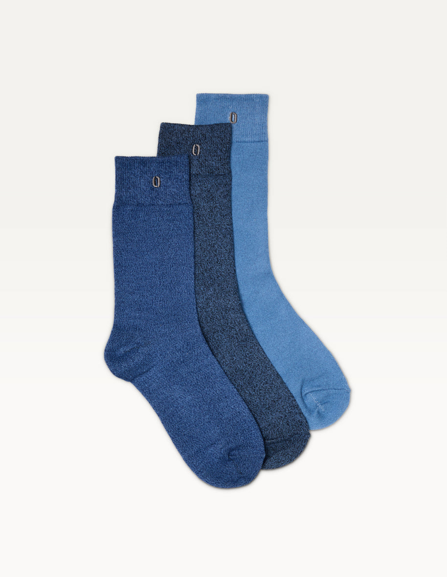 Pack of 3 Socks - Blue Heathered