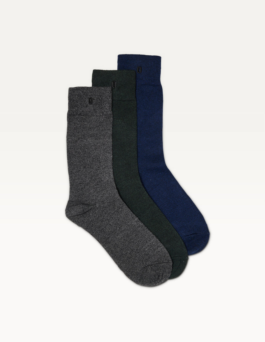 Pack de 3 Chaussettes - Chiné gris bleu et vert