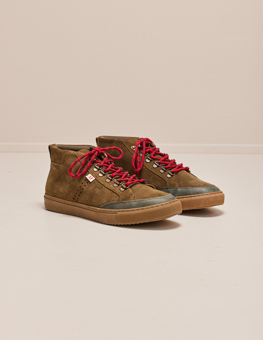 High-top trainers Christian - Khaki suede