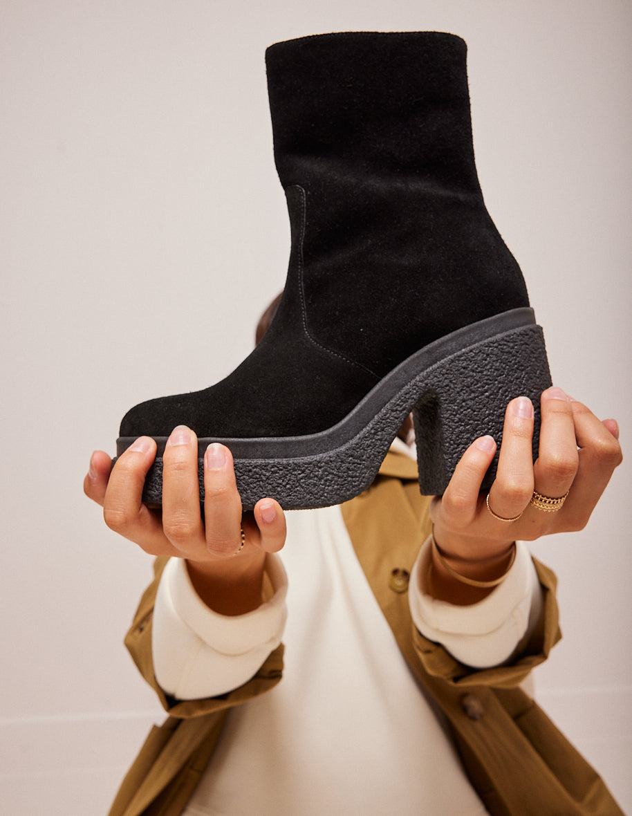 Heeled boots Claire - Black suede