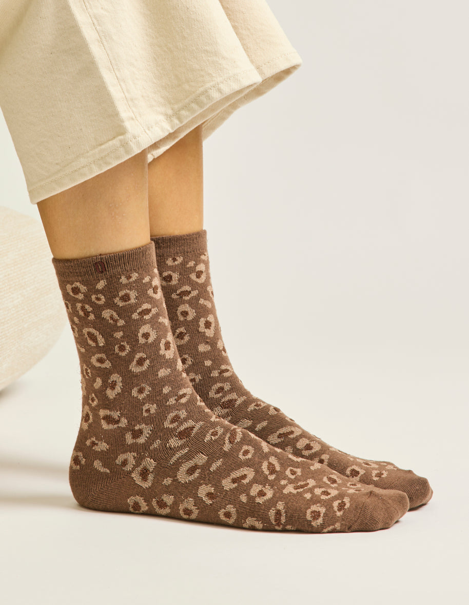 3-Pack Socks - Sparkle Fantasy and Golden Brown Leopard