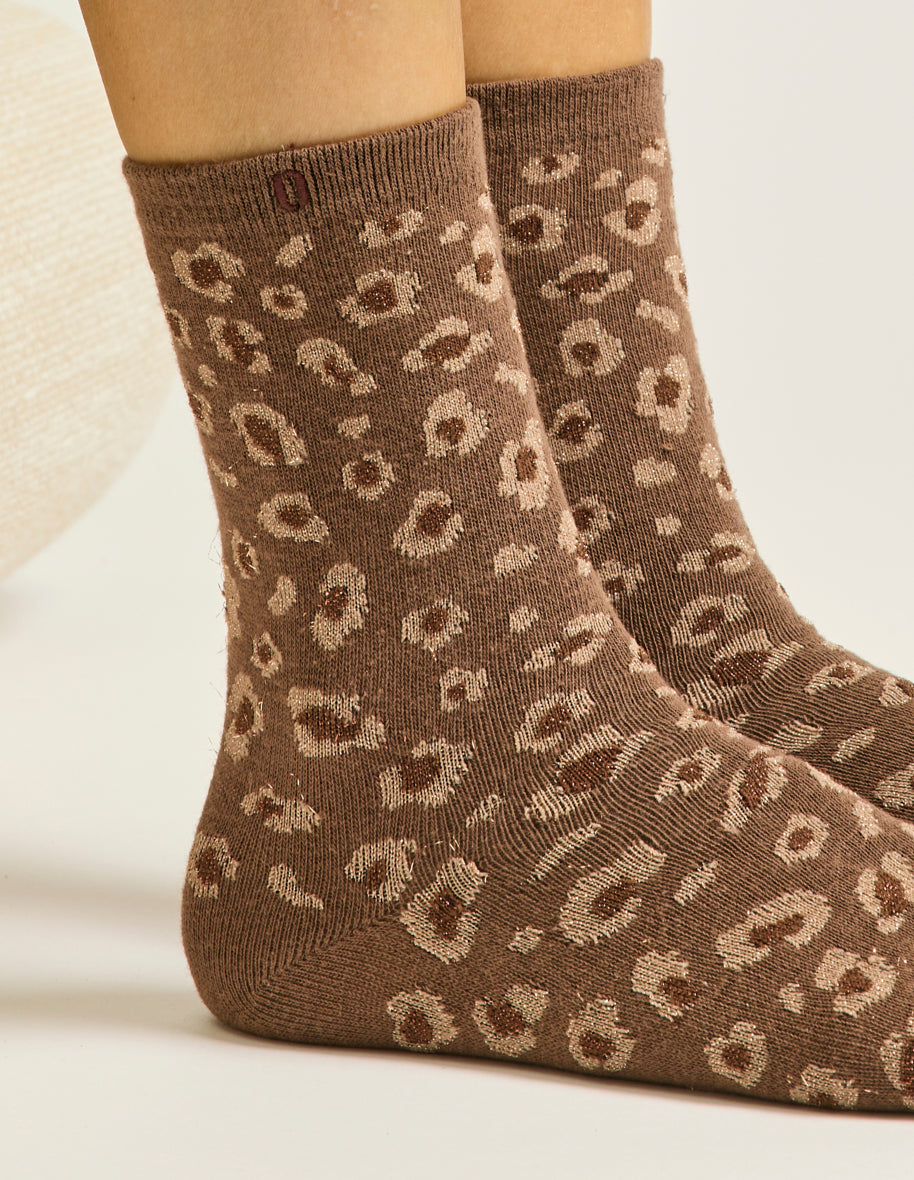 3-Pack Socks - Sparkle Fantasy and Golden Brown Leopard