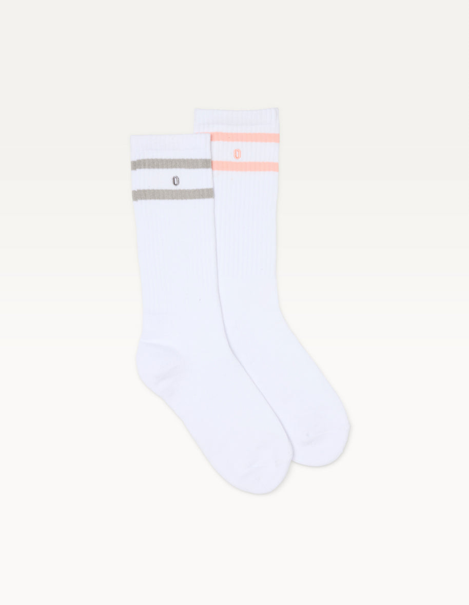 2-Pair Sock Pack - Grey and Pink Sport
