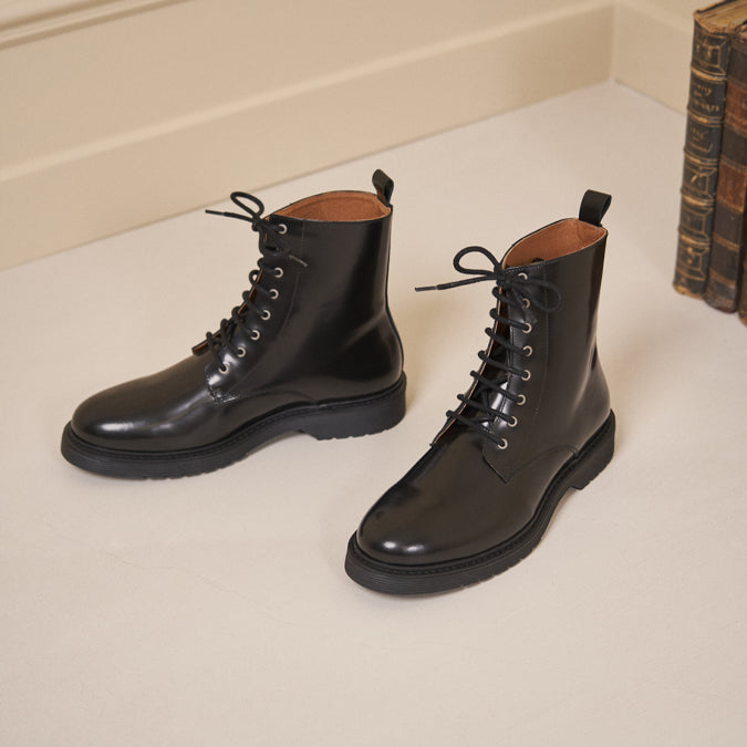 Bottines Hervé - Cuir box noir