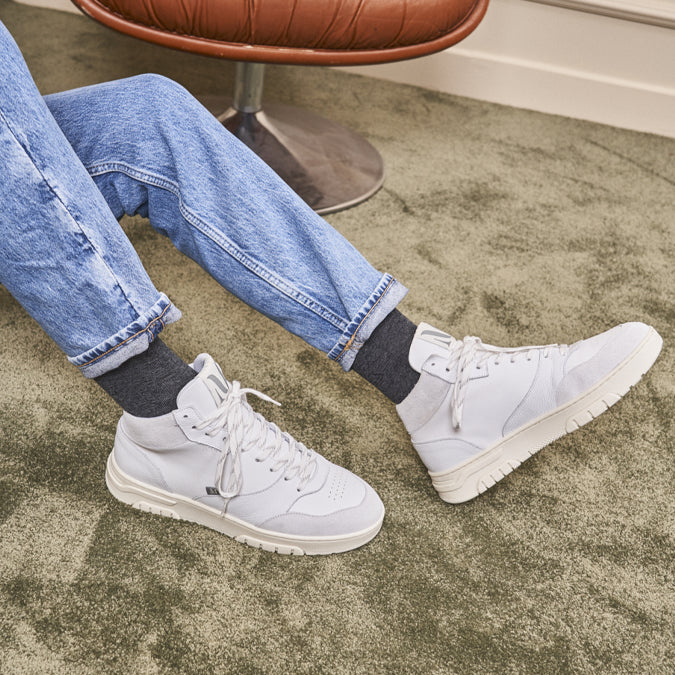 High-top trainers Leopold - White & grey leather and suede