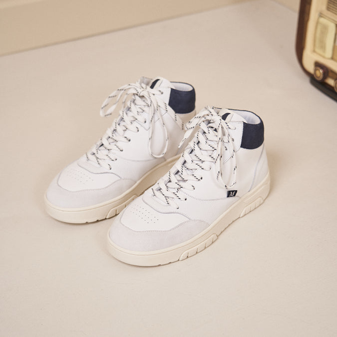 High-top trainers Leopold - White & navy leather and suede