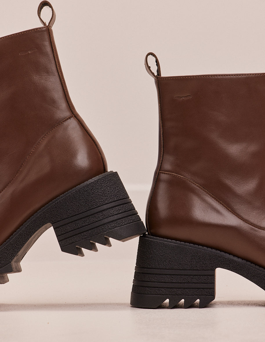 Heeled boots Ludivine - Dark brown leather