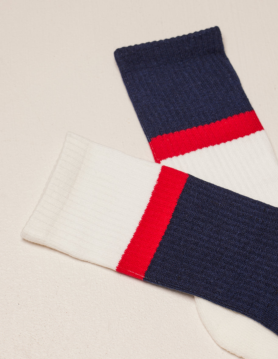 Pack of 2 socks - Red white blue sport