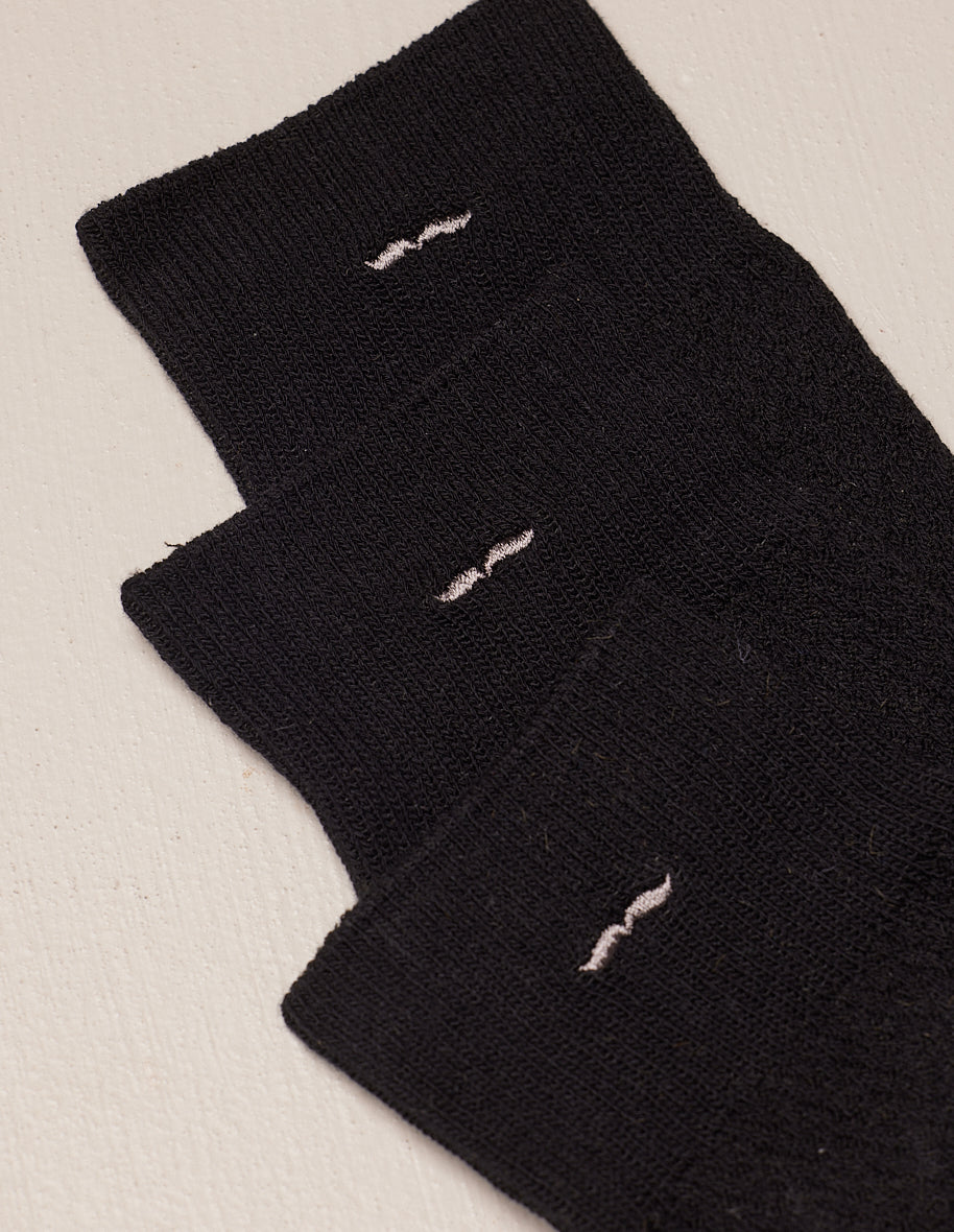 Pack of 3 socks - Black embossed chevrons