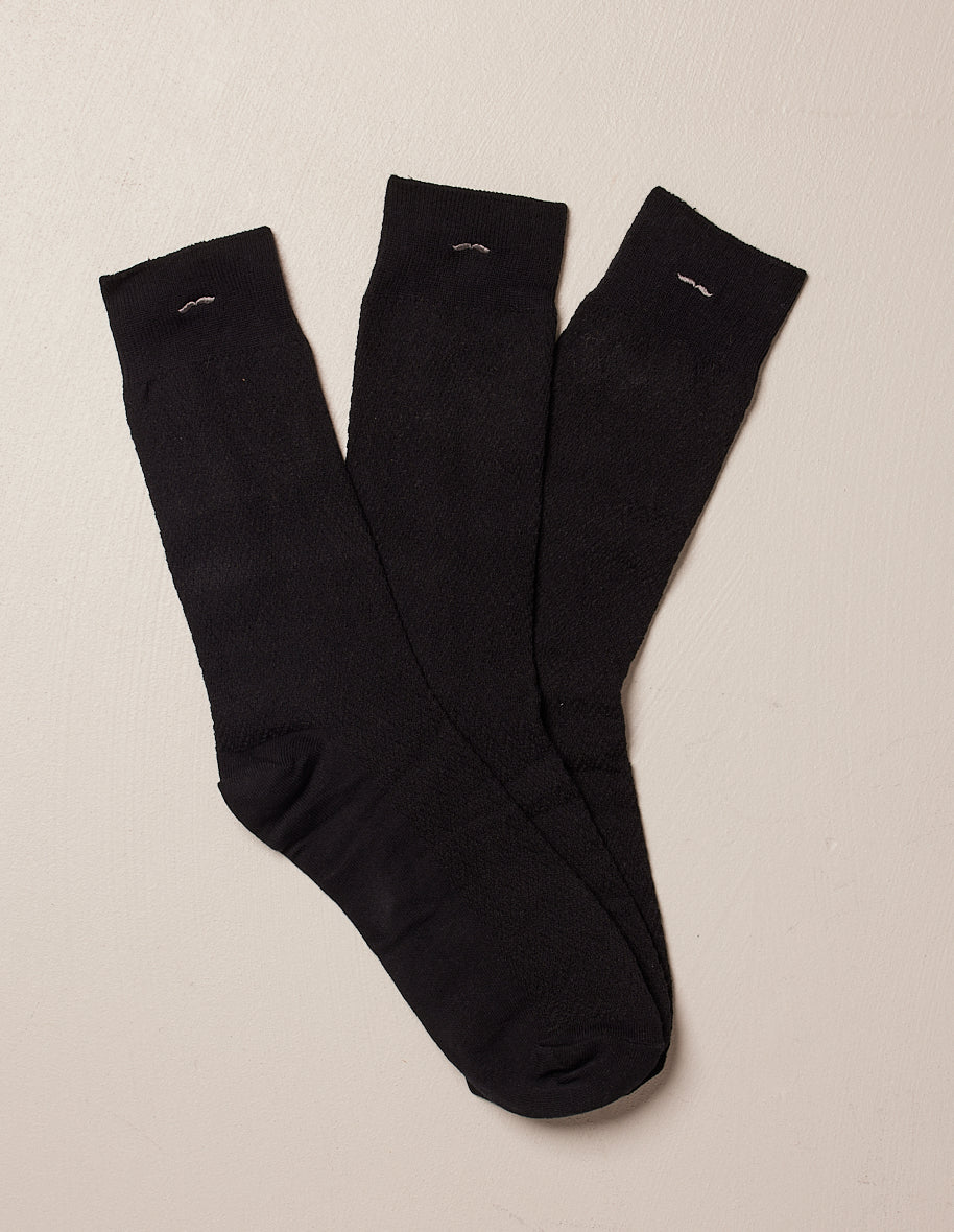 Pack of 3 socks - Black embossed chevrons