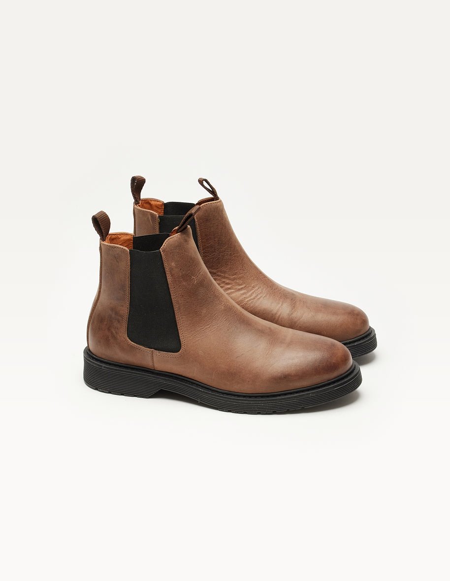 Bottines Axel - Cuir cire d'abeille brun