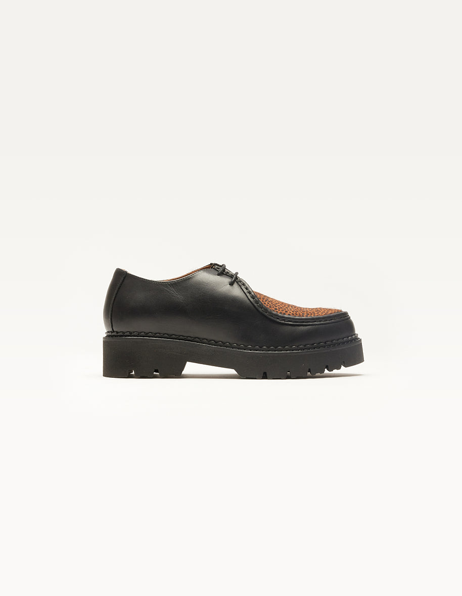 Derbies Deborah - Cuir noir et pony