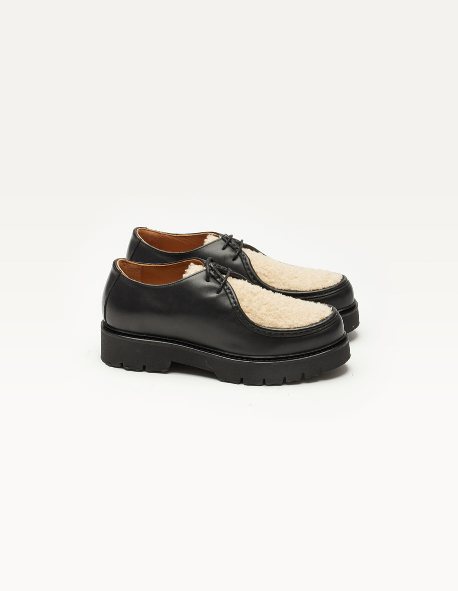 Derbies Deborah - Cuir noir fourré