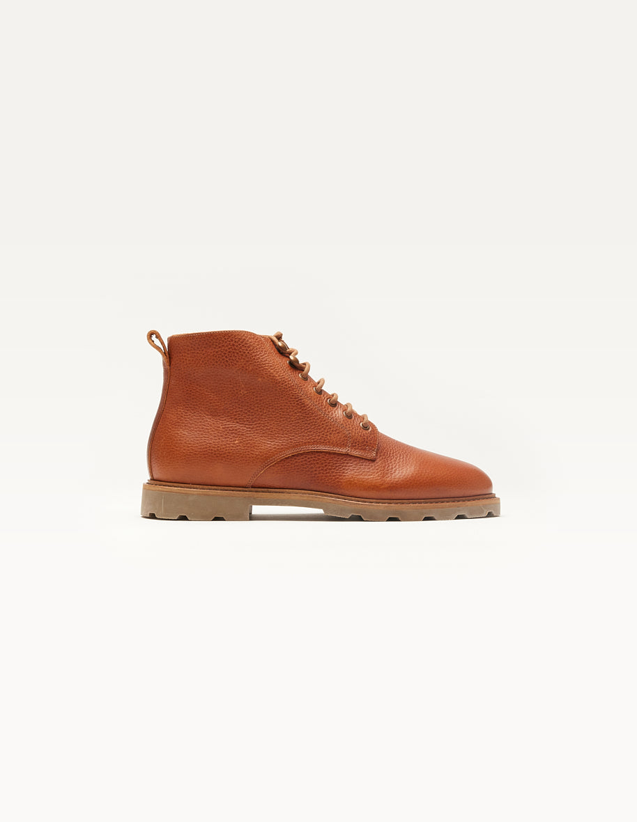 Bottines Eugène - Cuir pull up grainé cognac