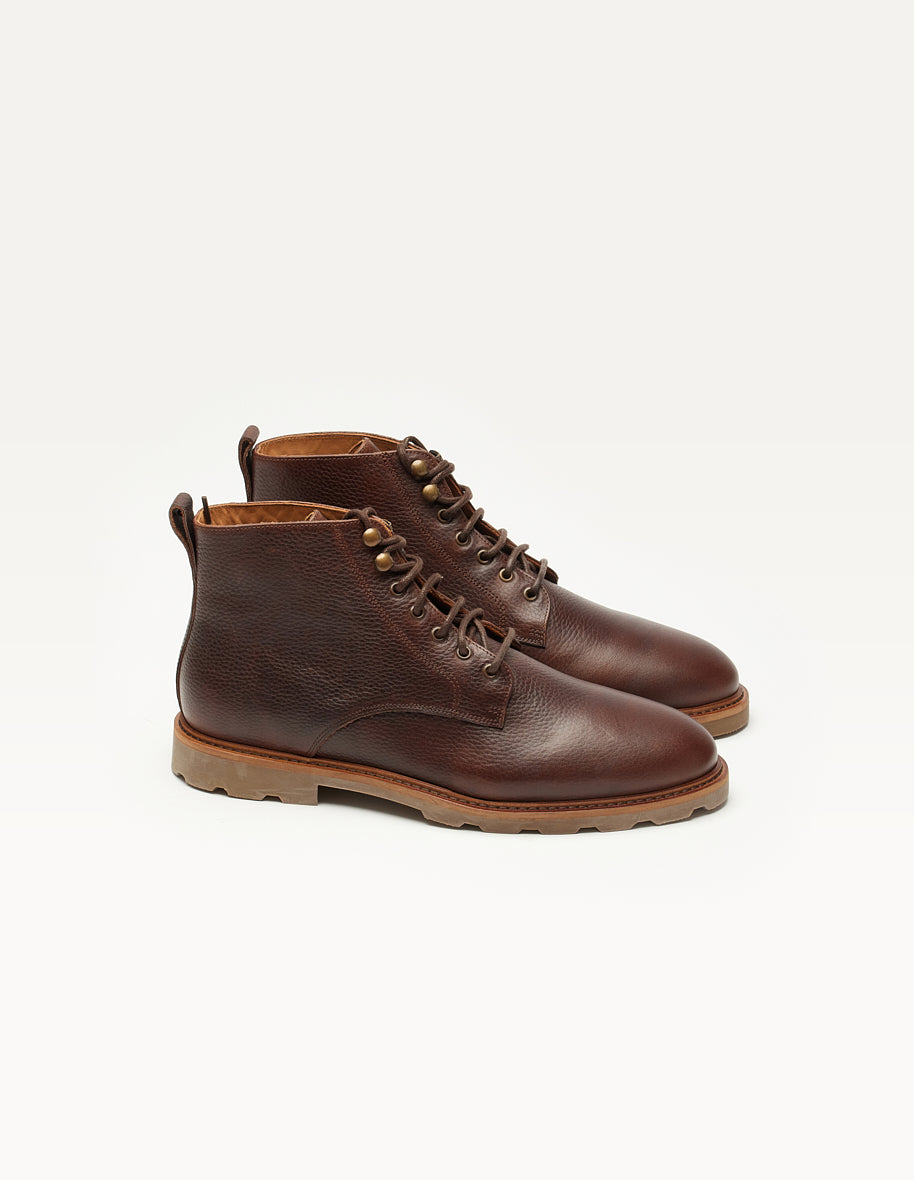 Bottines Eugène - Cuir pull-up grainé marron