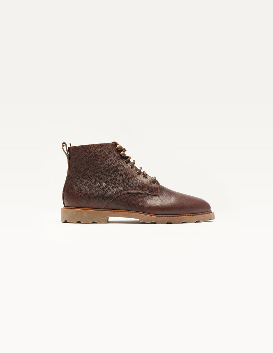 Bottines Eugène - Cuir pull-up grainé marron