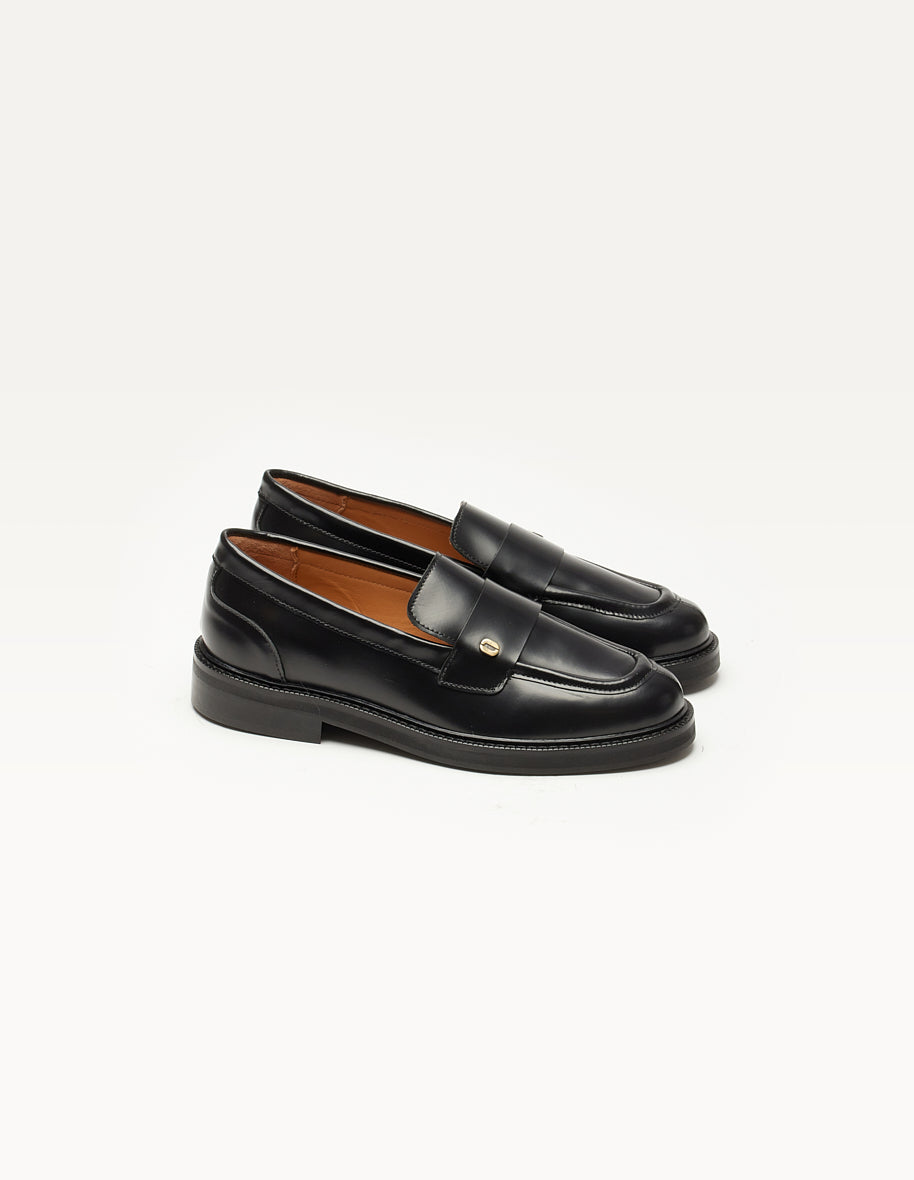 Mocassins Marjorie - Cuir box noir