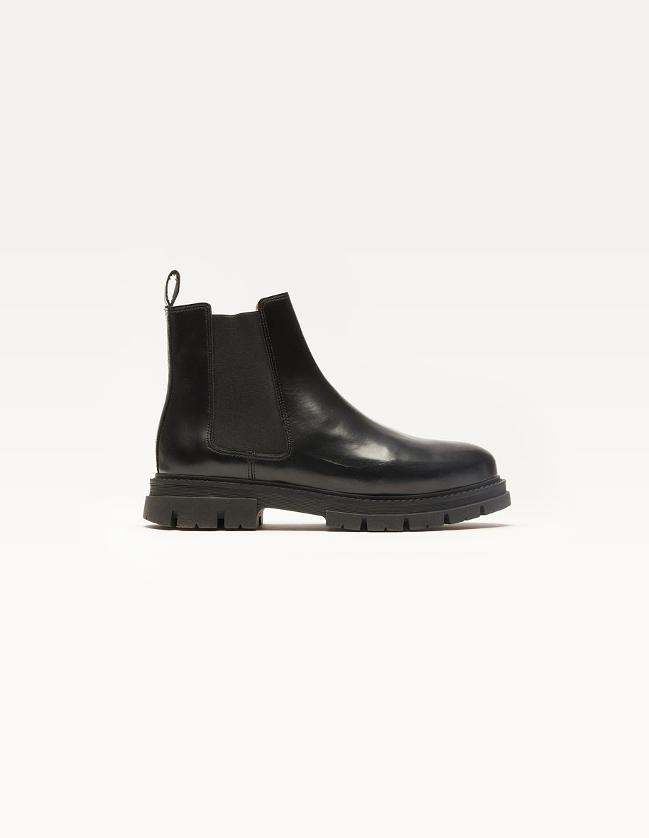 Bottines Liam - Cuir box noir