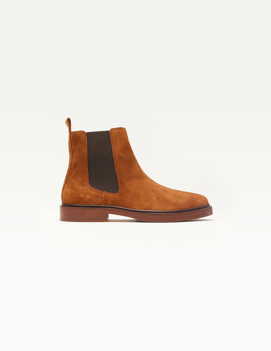 Bottines Nicolas - Suède cognac