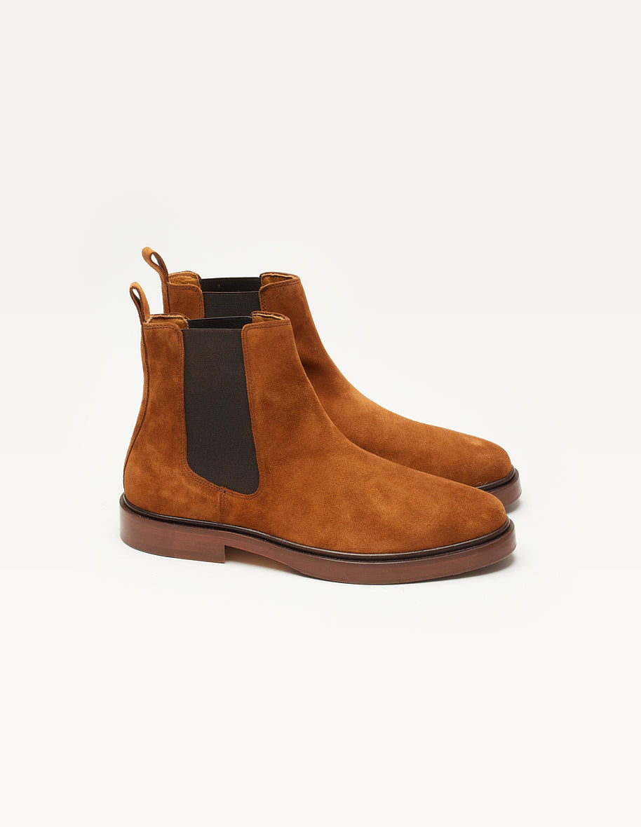 Bottines Nicolas - Suède cognac