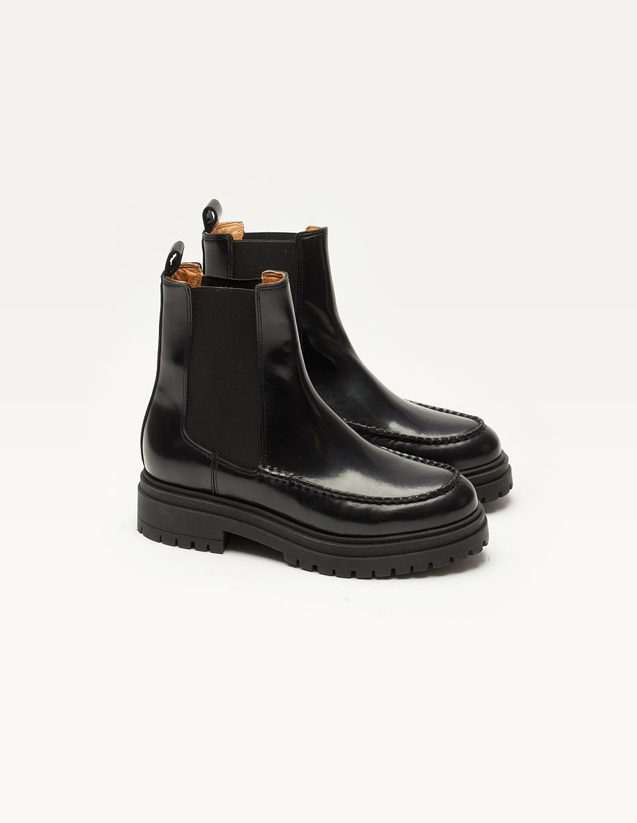 Bottines Prune - Cuir box noir