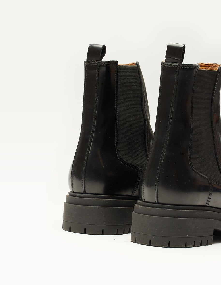 Bottines Prune - Cuir box noir