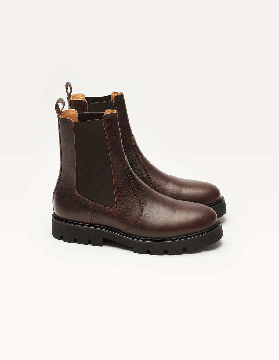 Bottines Raoul - Cuir pull up grainé marron