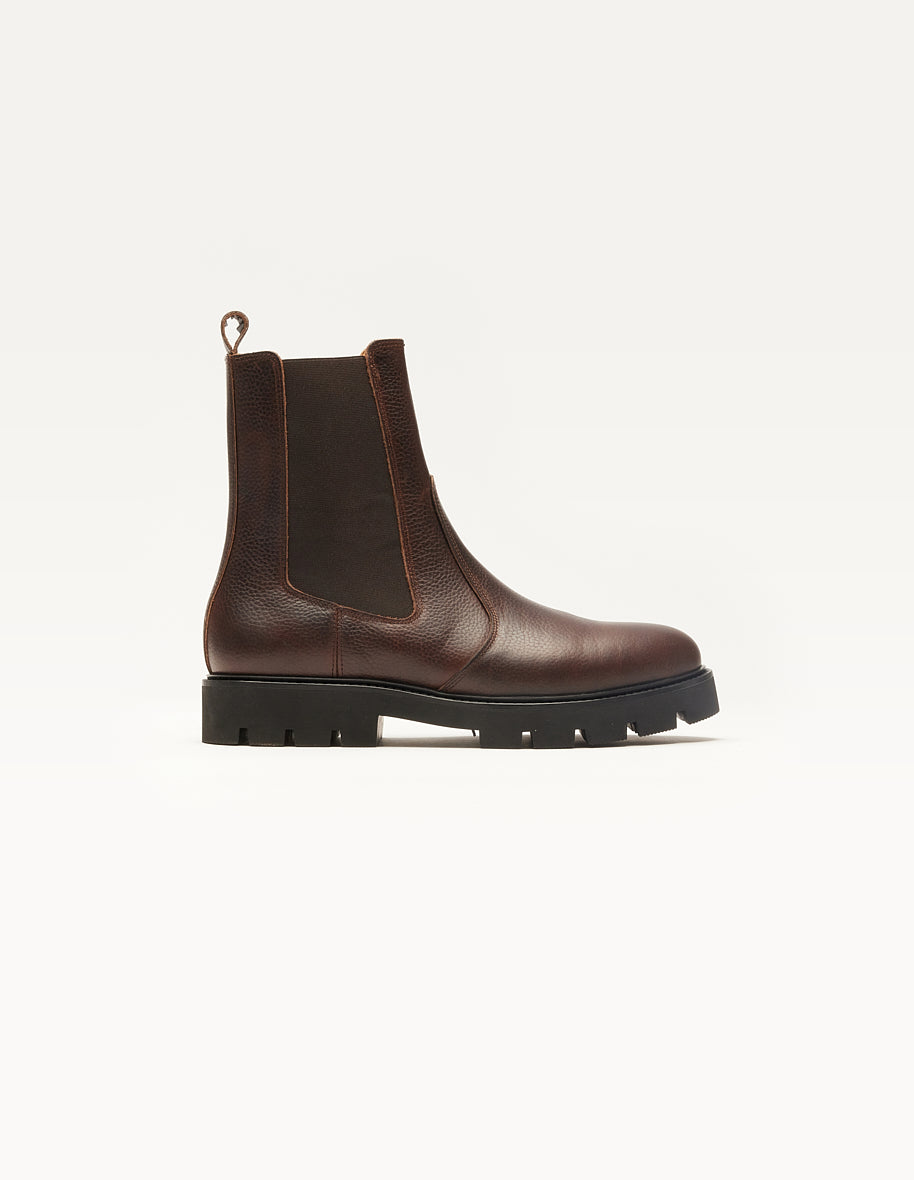 Bottines Raoul - Cuir pull up grainé marron