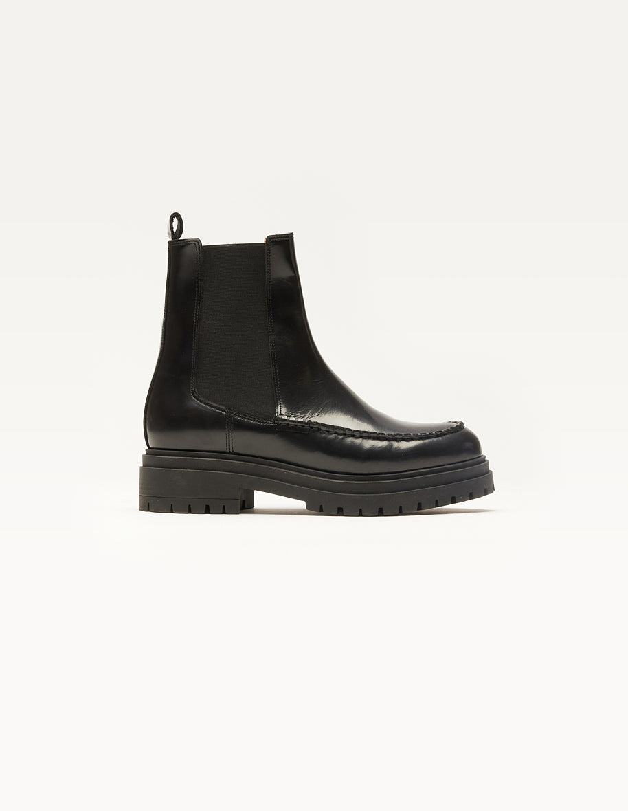 Bottines Prune - Cuir box noir