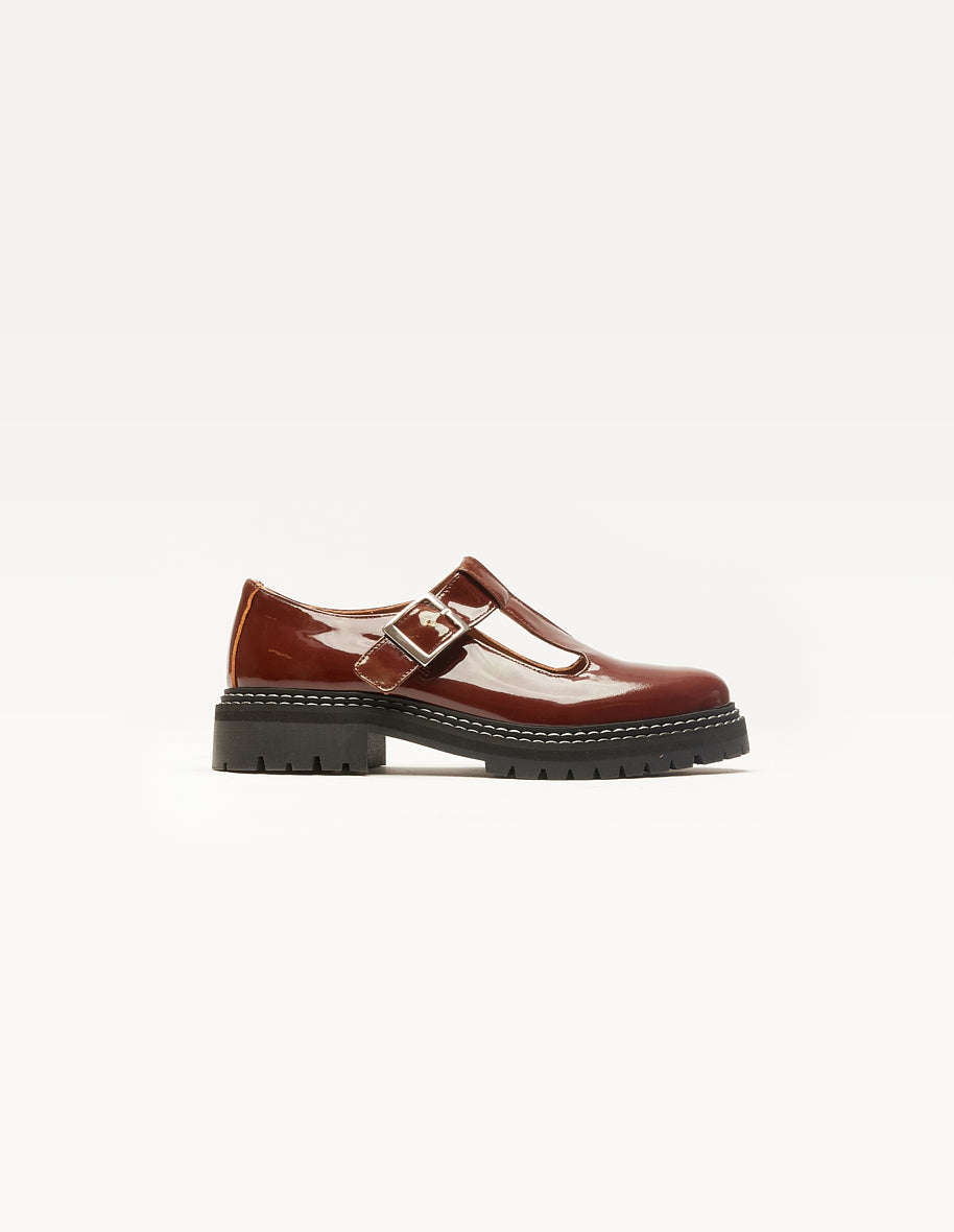 Derbies Romane - Cuir verni noisette