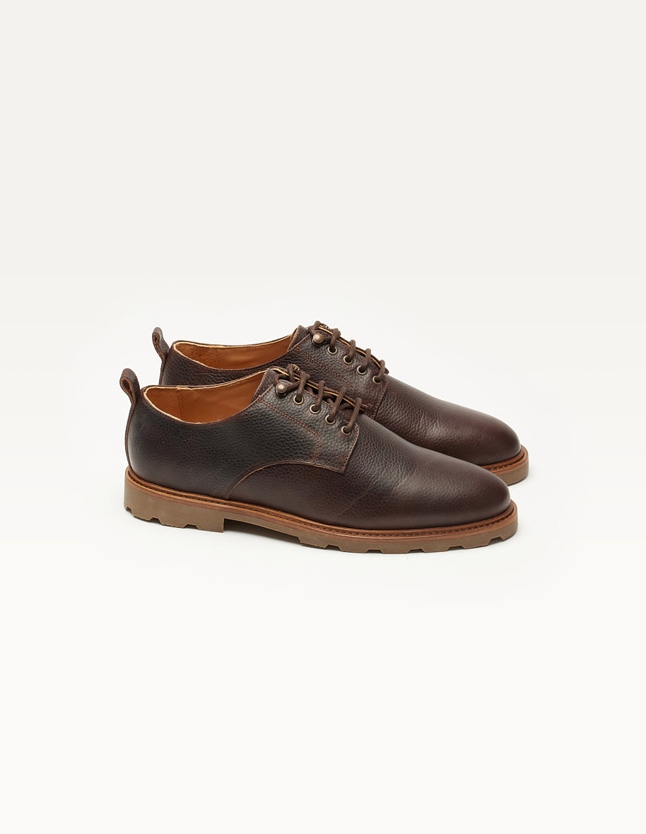 Derbies Simon - Pull-up grainé marron