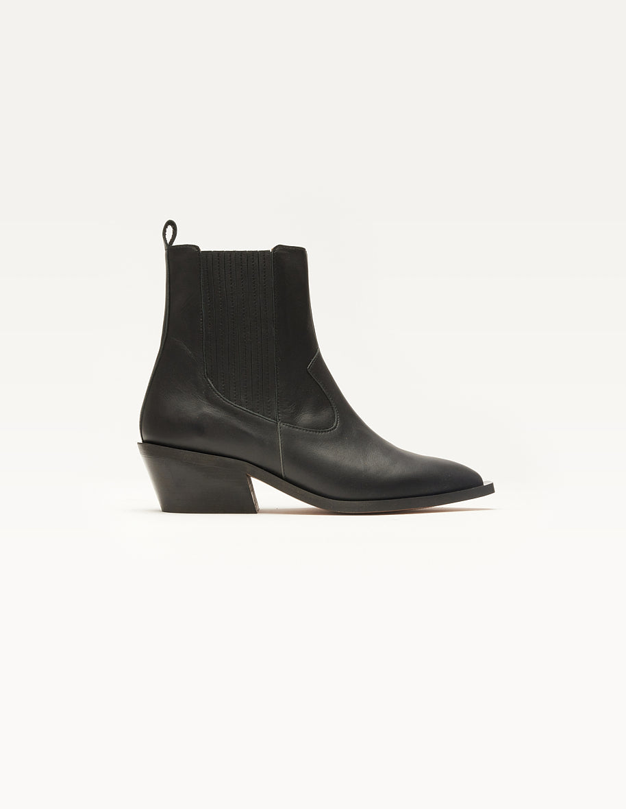 Bottines à talons Georgia - Cuir noir