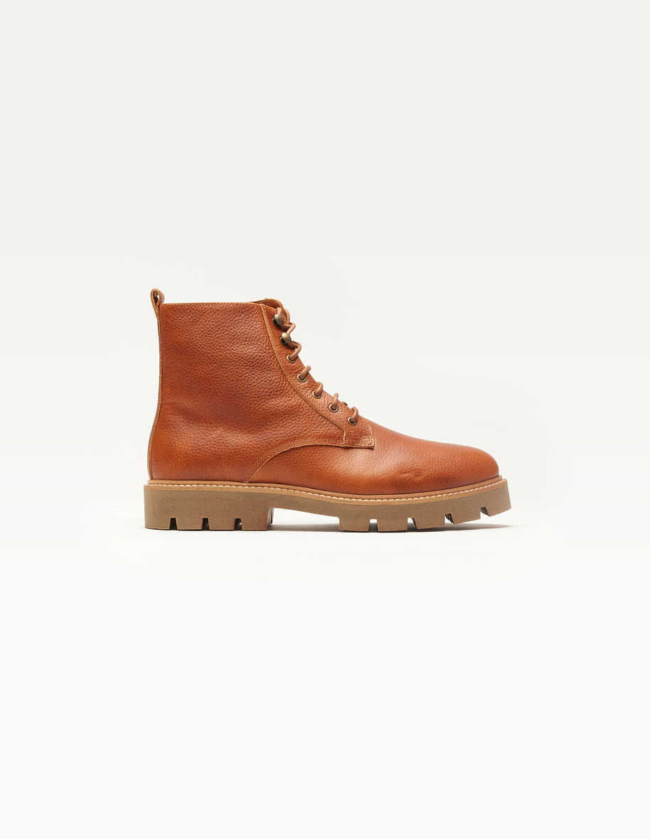 Bottines Théodore - Pull-up grainé cognac