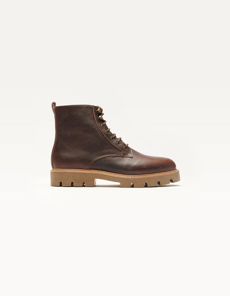 Bottines Théodore - Cuir pull-up grainé marron