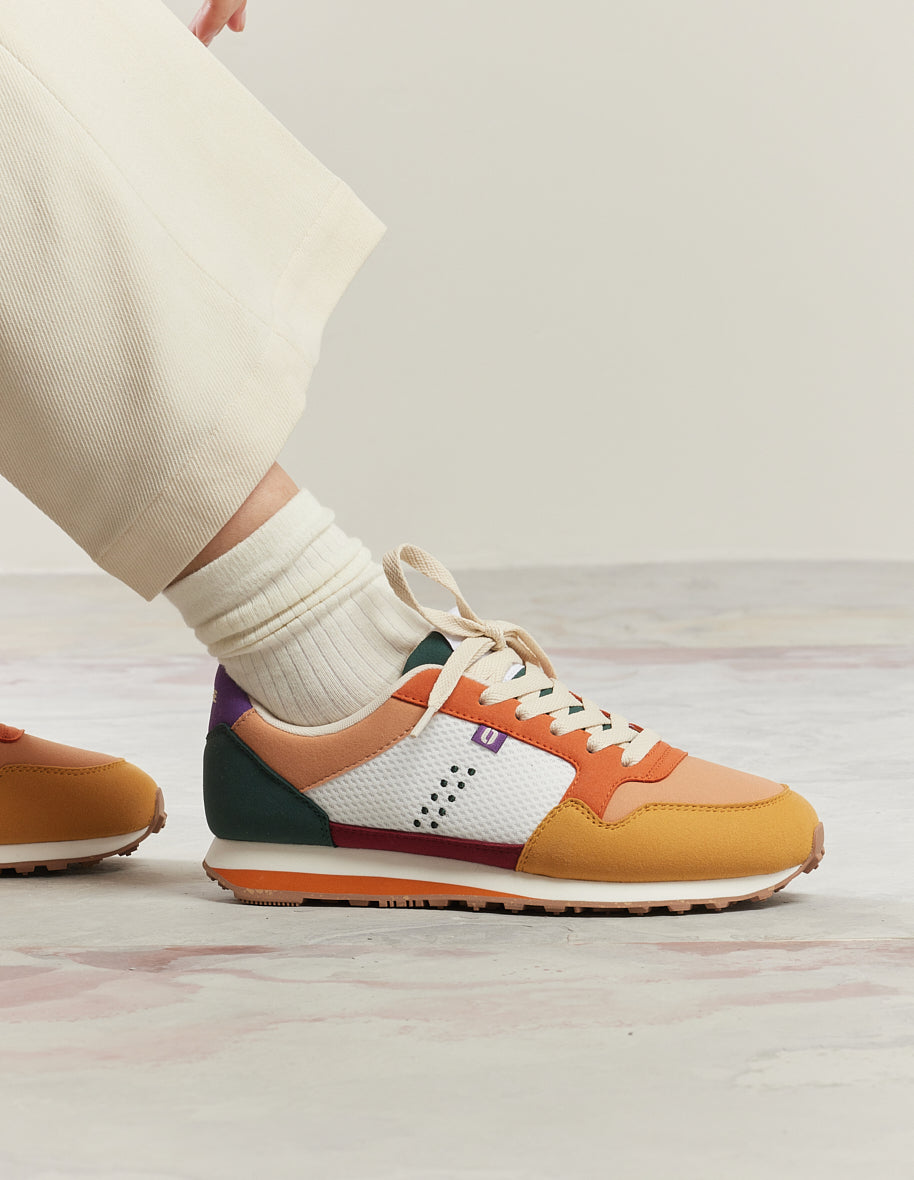 Low-top trainers Gabrielle - Mustard peach orange