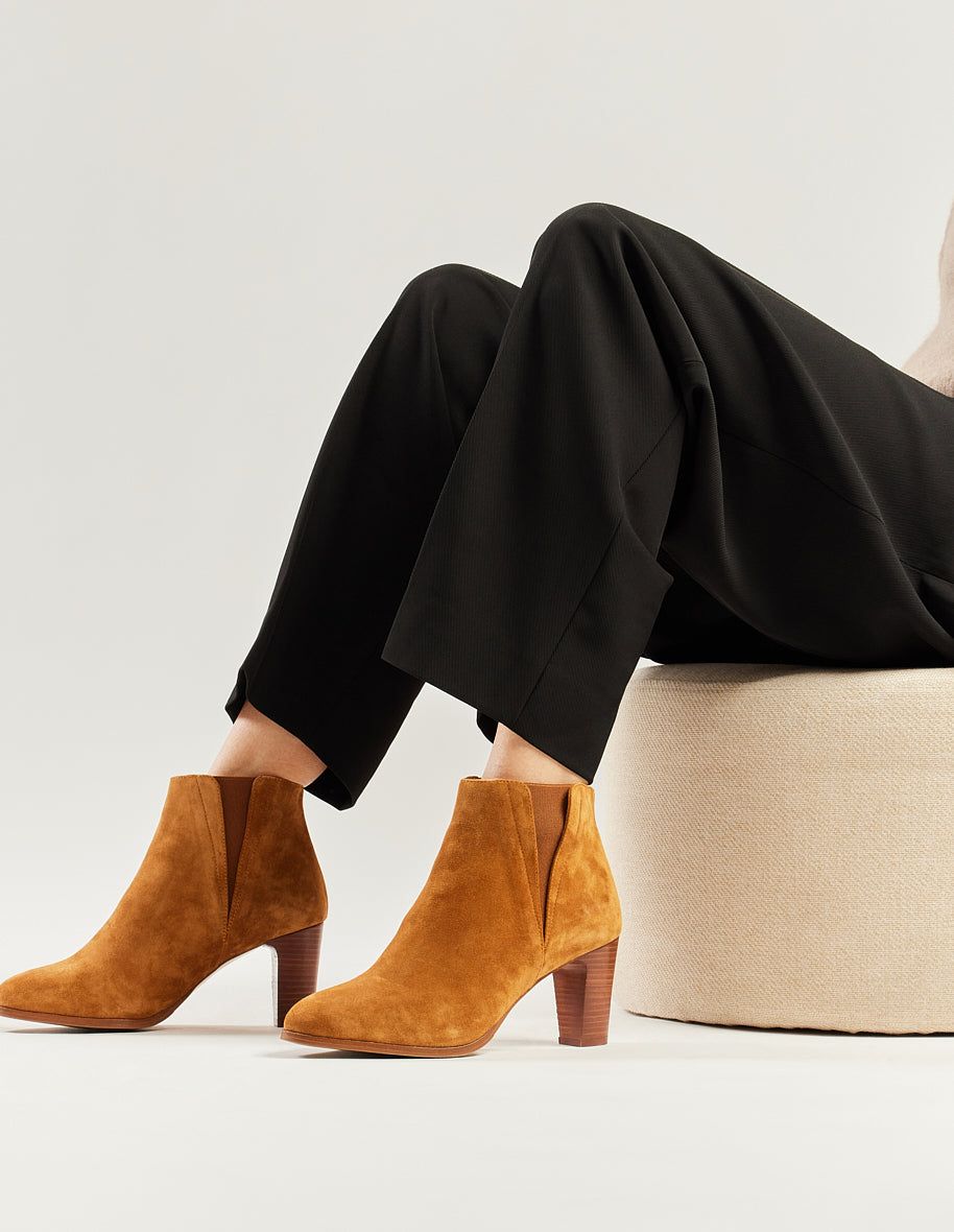 Heeled ankle boots Jeanne H - Amber suede