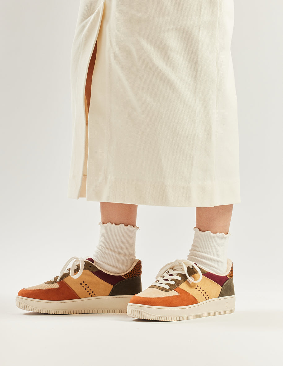 Maxence F Low Sneakers - Cognac cream forest green