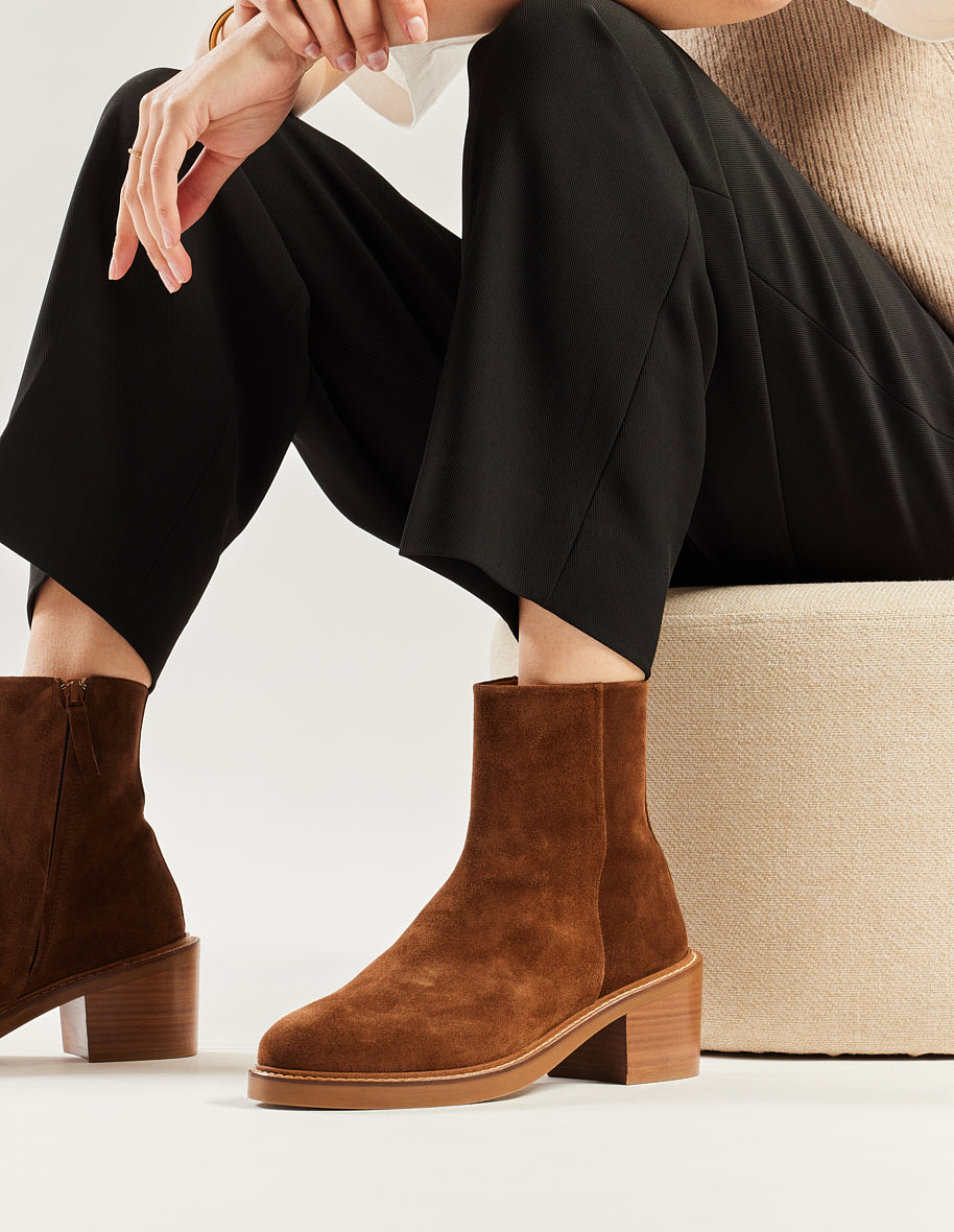 Heeled ankle boots Véronique - Brown suede