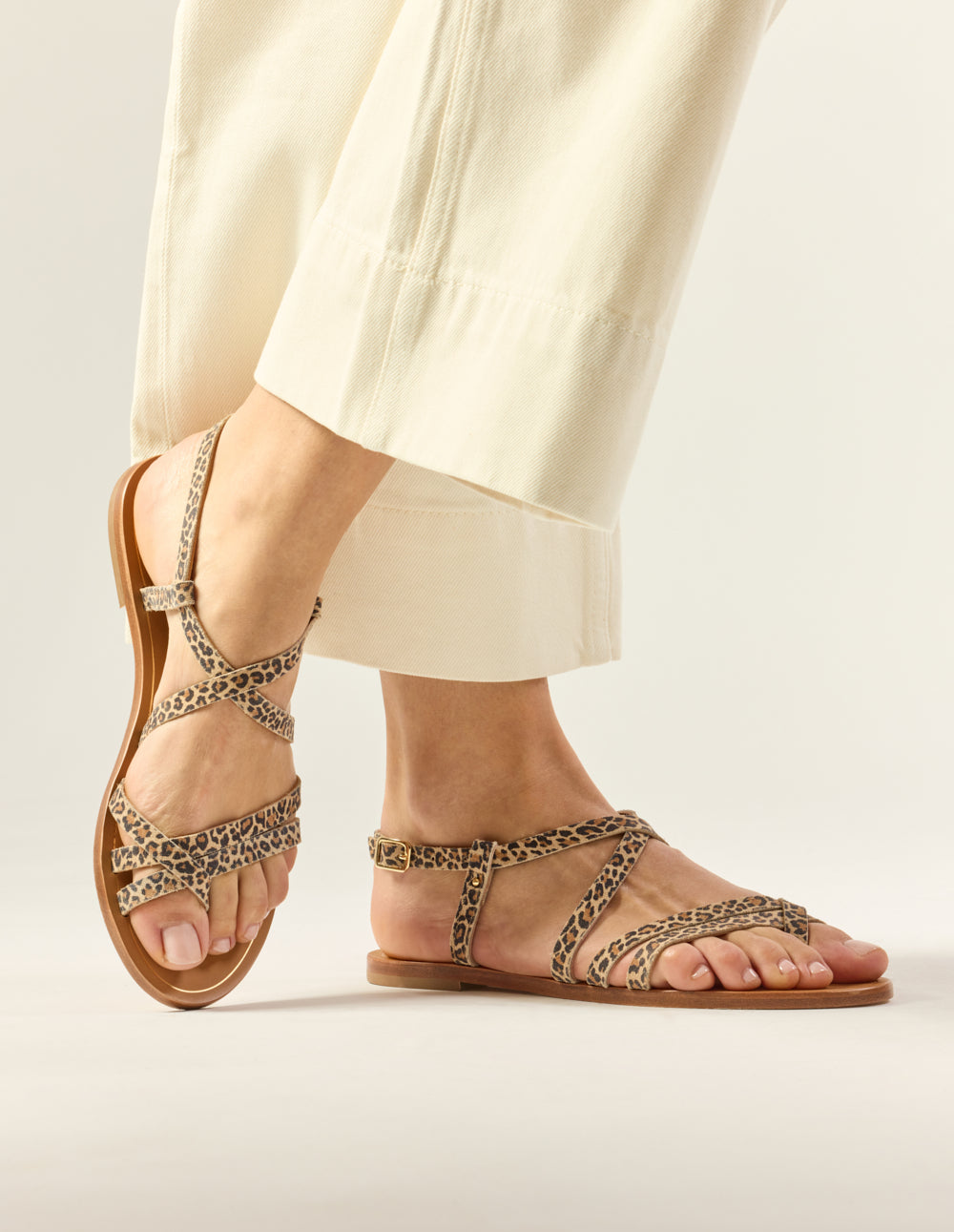 Sandals Alba - Leopard leather