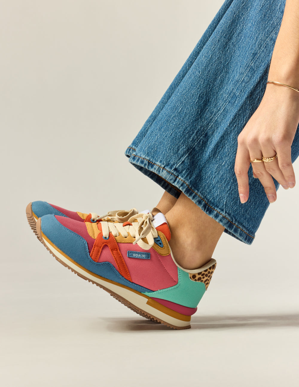 Andrée low-top trainers - Blue bordeaux mustard