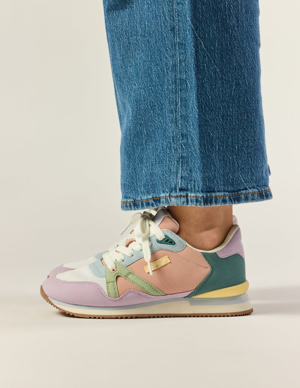 Andrée low-top trainers - Lilac ecru green