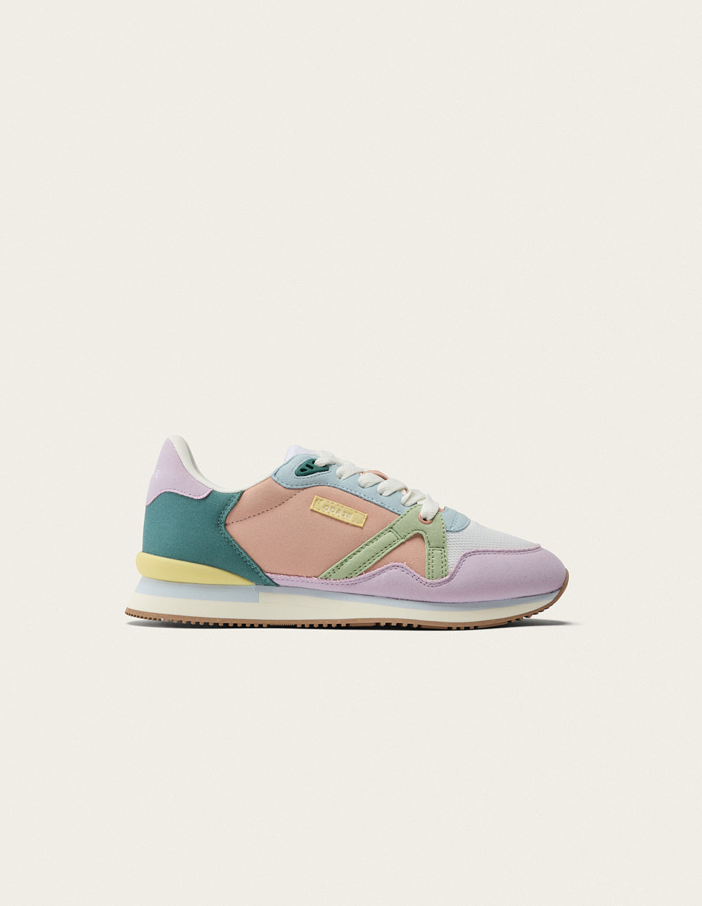 Andrée low-top trainers - Lilac ecru green