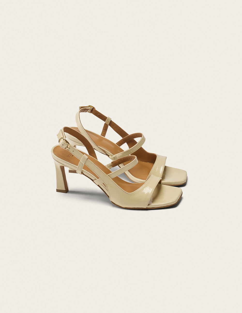 Casta Heeled sandals - Ecru Pleated Leather