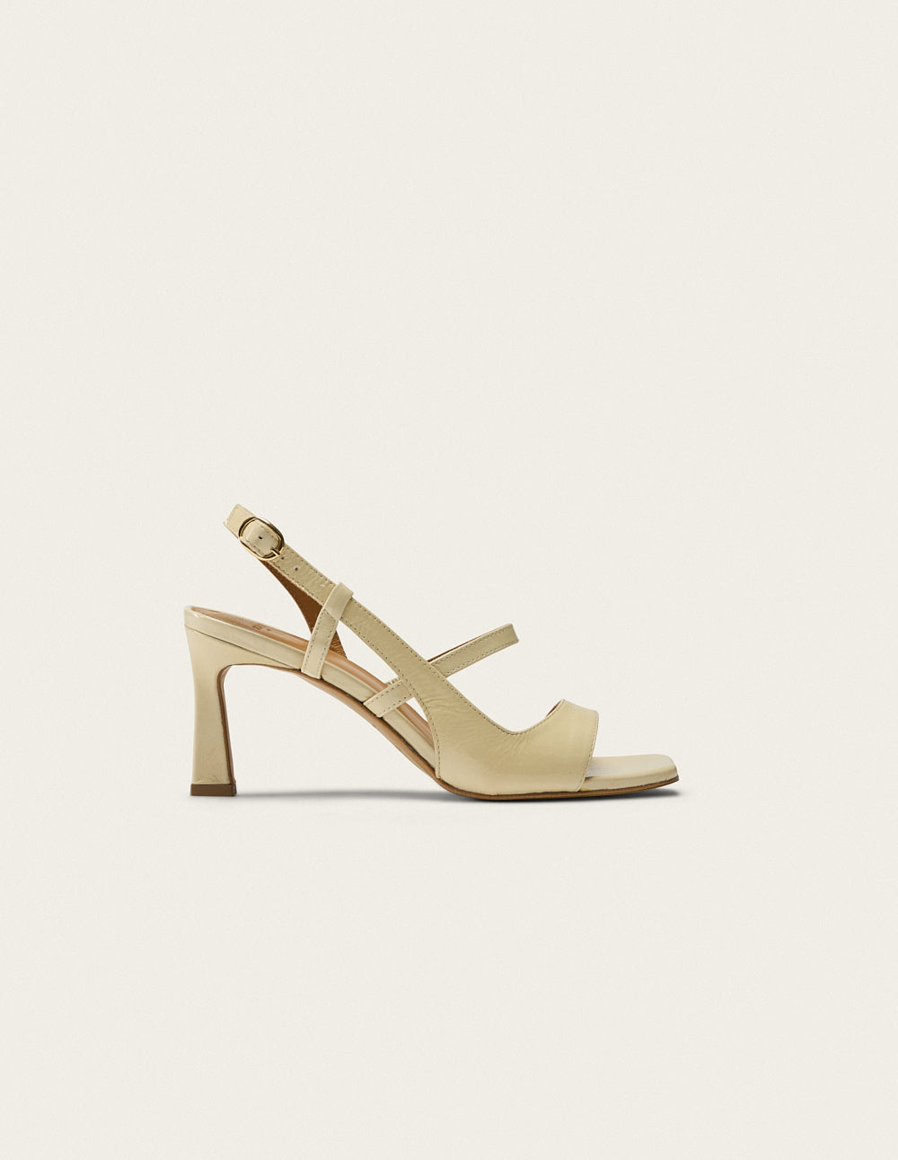 Casta Heeled sandals - Ecru Pleated Leather