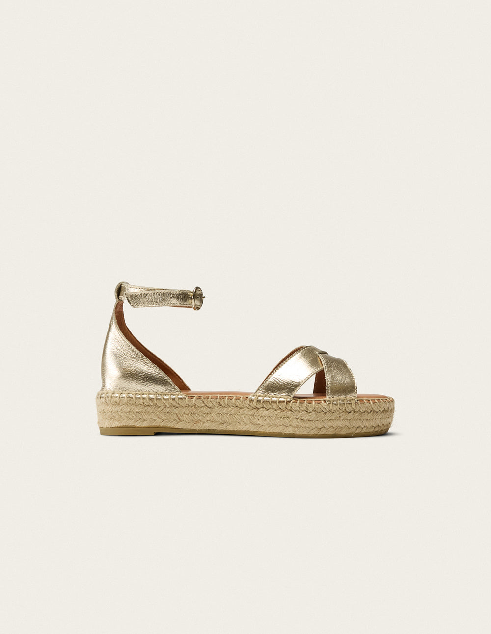 Espadrilles Catherine - Champagne grained leather