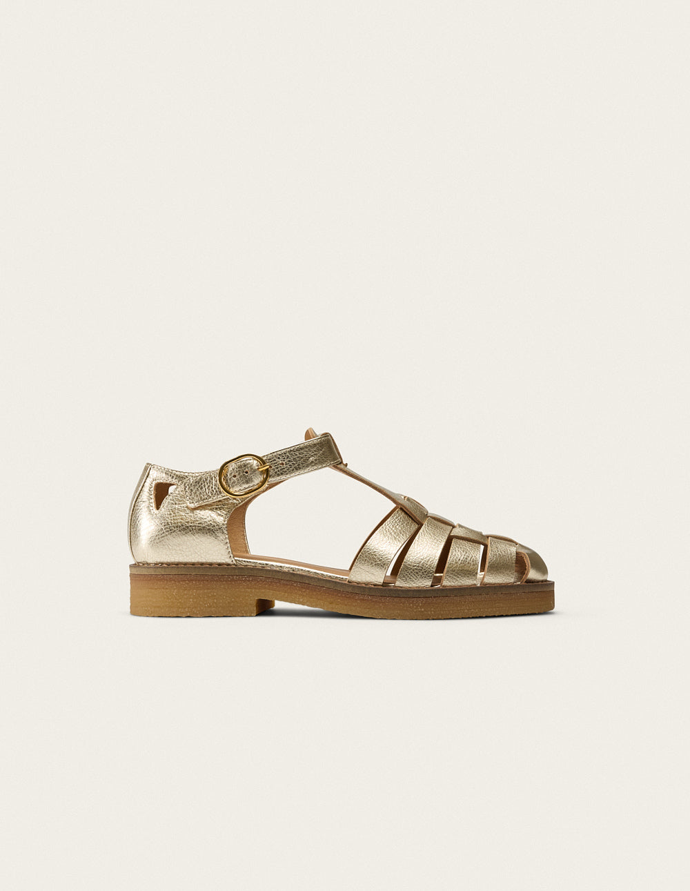 Charlie Sandals - Champagne Grained leather