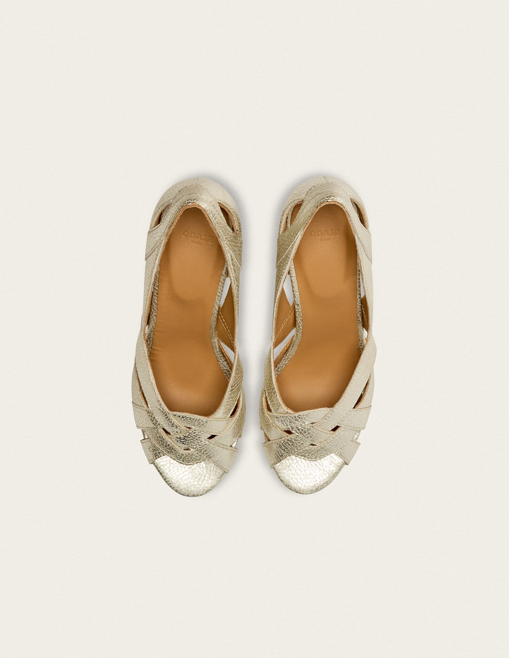 Clémentine H Heeled sandals - Champagne Grained Leather